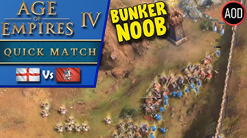Age of Empires 4 | Quick Match - 1v1 | English v Mongols | Bunker Noob