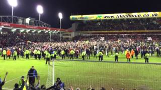 Walsall fans pitch invasion - JPT Area Final vs PNEFC