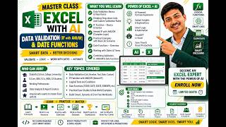 Master Class: Excel with AI – Data Validation, IF with AND/OR & Date Functions