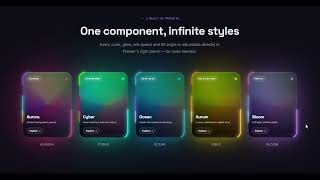 Holographic Spotlight Card — Framer Component