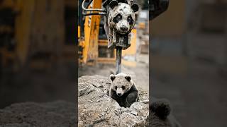 Rescued a trapped Bear 🐻 #rescue #animalrescue #emotional #construction #kindness