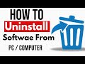 How to uninstall a software from computer  pc