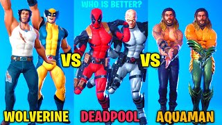 Fortnite Dance Battle: Wolverine vs Deadpool vs Aquaman (Mystery Skins Battle)