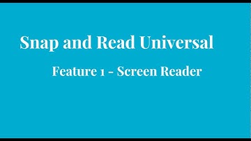 Snap and Read Universal - GSD 2017-18