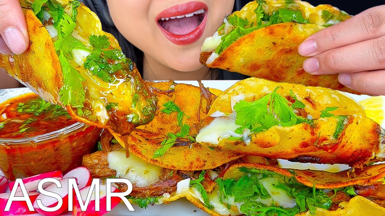 ASMR BIRRIA TACOS DIPPED IN CONSOMME (COOKING & EATING SOUNDS) ASMR PHAN
