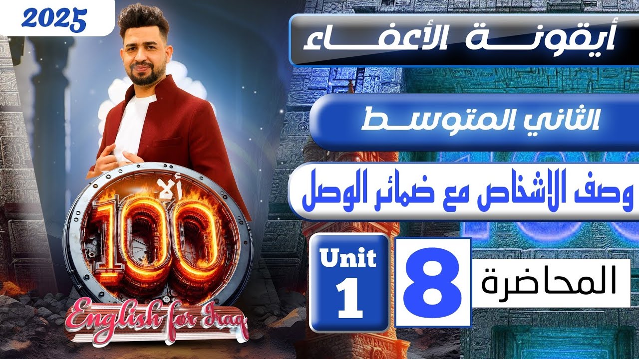 انكليزي الثاني متوسط المنهج الجديد 2025 / وصف الاشخاص مع ضمائر الوصل / المحاضرة 8/ اليونت الاول