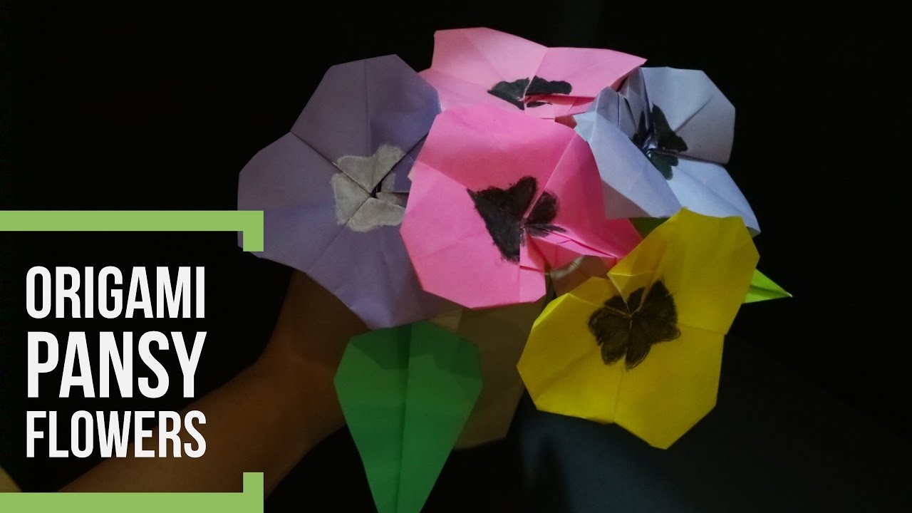 How To Make A Origami Flower Pansy Flower How To Make An Easy Origami Pansy Flower