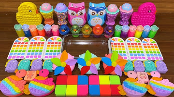 RAINBOW DUCK!!! Mixing random into STOREBOUGHT!!!Satisfying Slime Video #231