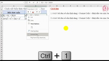 Excel Văn Phòng Cách viết biểu thức hóa học   toán học trong Excel