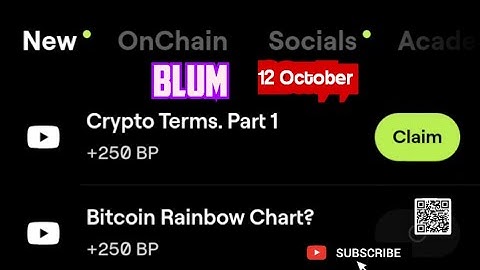Crypto Terms.Part 1 Blum video code today 12 October| Blum YouTube video code today