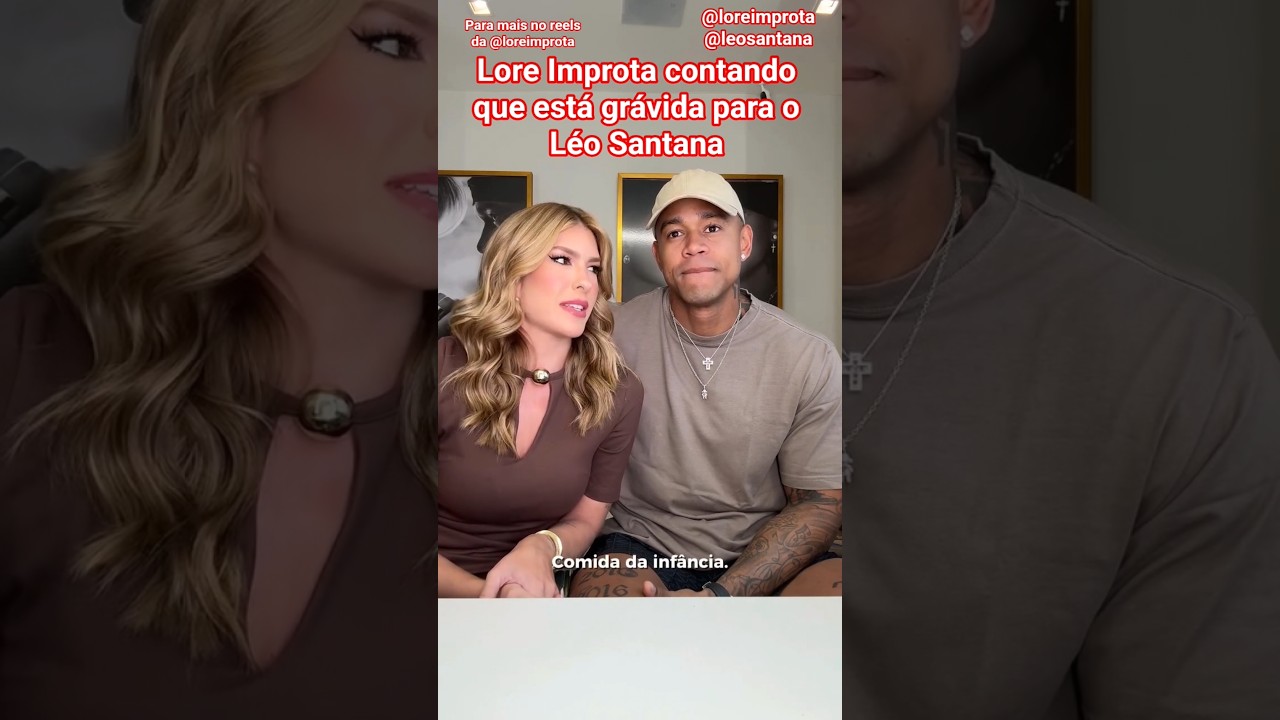 Lore Improta contando que está grávida para o Léo Santana 