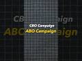 CBO or ABO in campaigns ? #metasunny #campaign