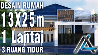 DESAIN RUMAH 13 x25  meter I Subscriber  – DESAIN RUMAH TROPIS MODERN