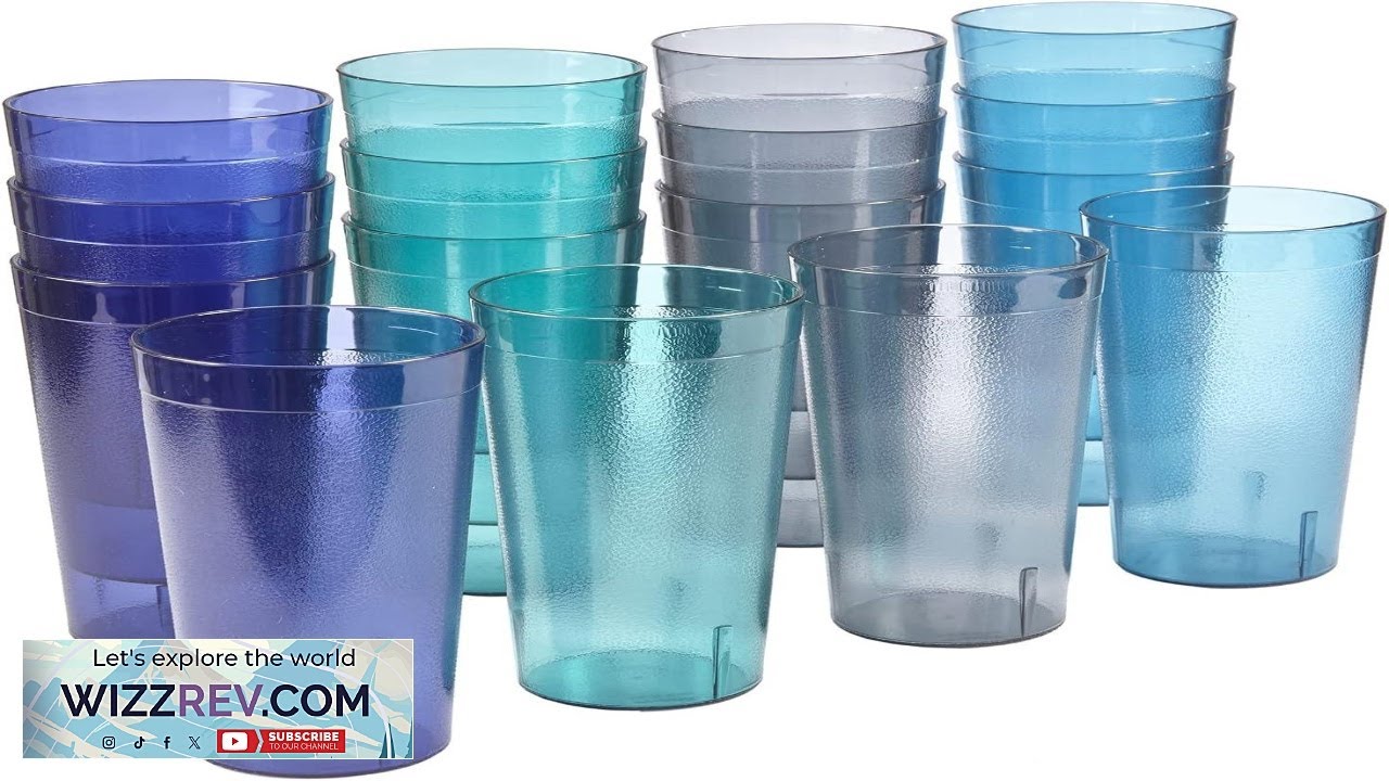 US Acrylic Cafe Plastic Reusable Tumblers (Set of 16) 20 ounce Water Cups
