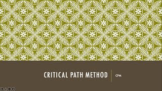 Analisis Jaringan kerja Part 3: Critical path Method