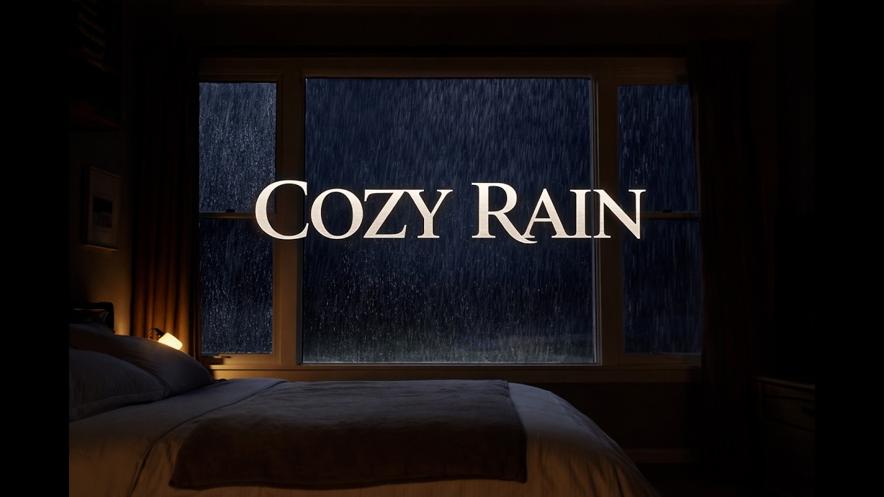 Cozy Bedroom Rain Sounds | Dark Night Ambience for Deep Sleep(No Music ...