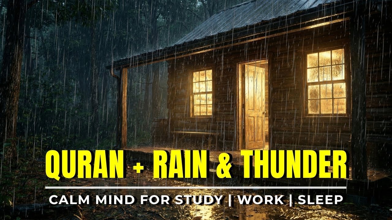 Quran Recitation with Rain & Thunder – Stop Overthinking for Peaceful Night Sleep