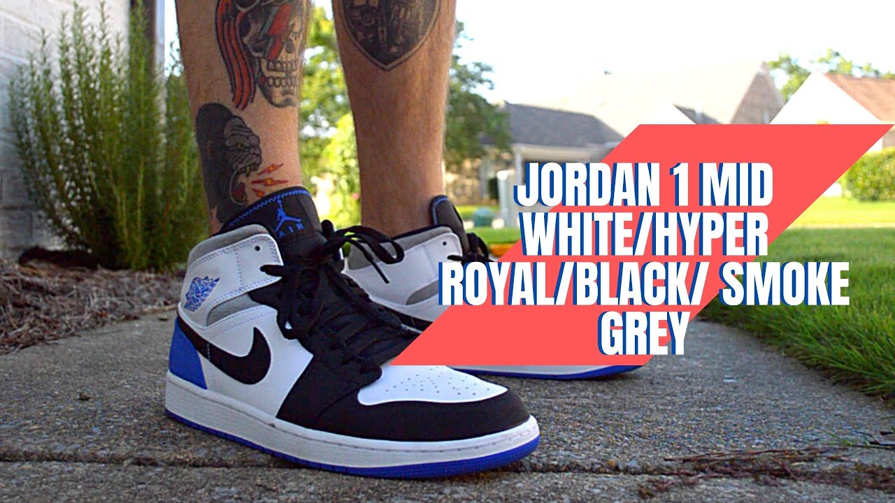 air jordan 1 mid se white black royal