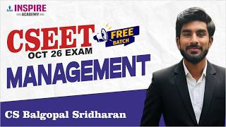 Cseet Free | Management | Oct 26 & Feb 27 | Lec 6 | CS Balgopal Sridharan