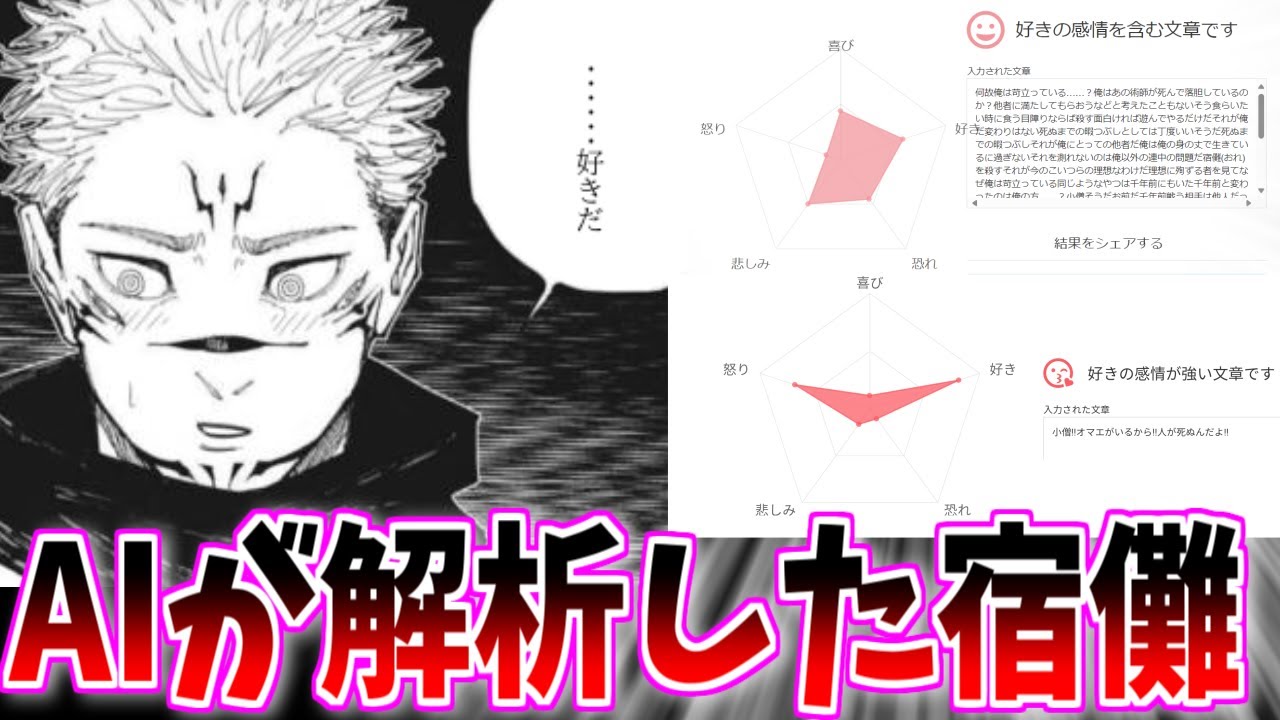 【呪術廻戦】宿儺のセリフをAIに解析させた結果を見た読者たちの反応集