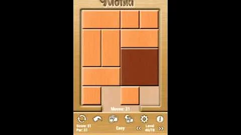 Klotski Easy Level 40 of 78 Par solution