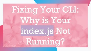 Fixing Your CLI: Why is Your index.js Not Running?