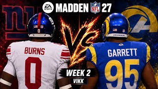 Giants vs Rams Week 2 Simulation | Madden 27 Draft Rosters