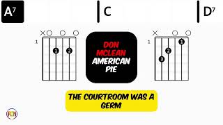 DON MCLEAN - American Pie | Scrolling Guitar Chords & Lyrics