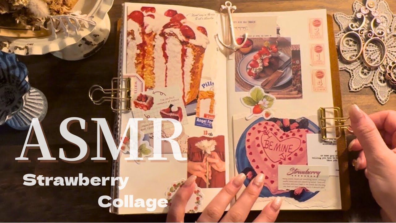 【ASMR】ヴィンテージポストカードを使ったコラージュ｜Soft Vintage Collage