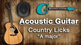 Acoustic Guitar Country Licks (Key of A Major)
