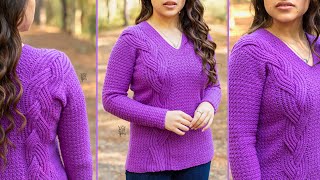 Intertwine Pullover - Free Crochet Sweater Pattern with Braided Faux Cable | Yay For Yarn screenshot 2