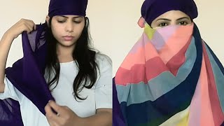 5 ways to cover face in summer using 2 square scarf | protect from sun | Indori Chhori | Hindi