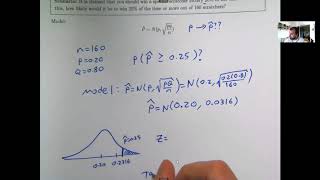 Sampling Distribution for Sample Proportions Example