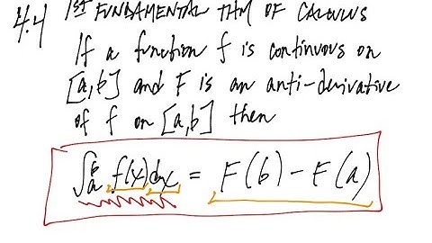 4.4 The First Fundamental Theorem of Calculus