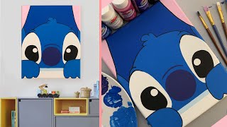 Acrylic painting | How to paint Disney Stitch step by step | Make a simple cartoon painting DIY 2020