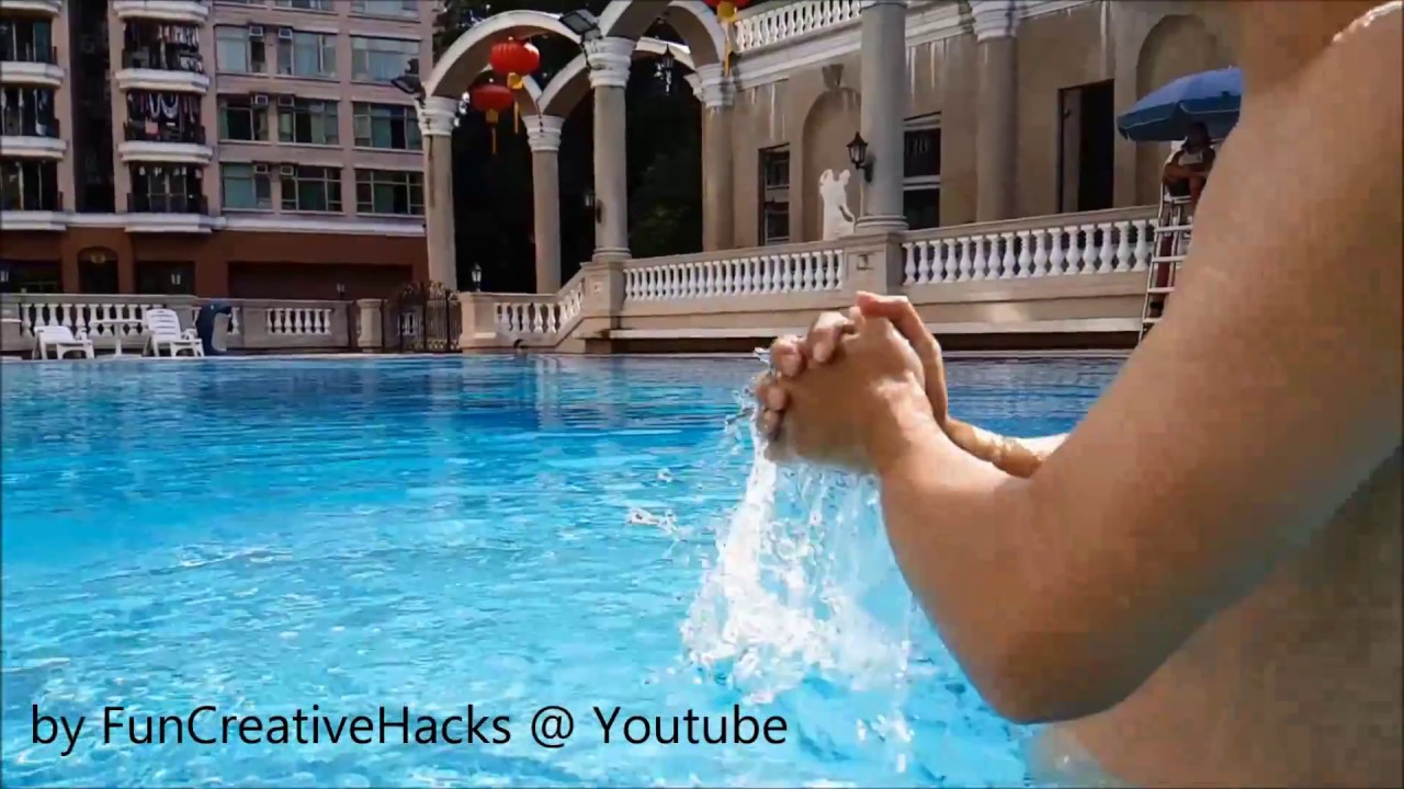 Challenge: Water Splashing (Swimming Pool Fun) - To Jam out / Splash the water from your palms