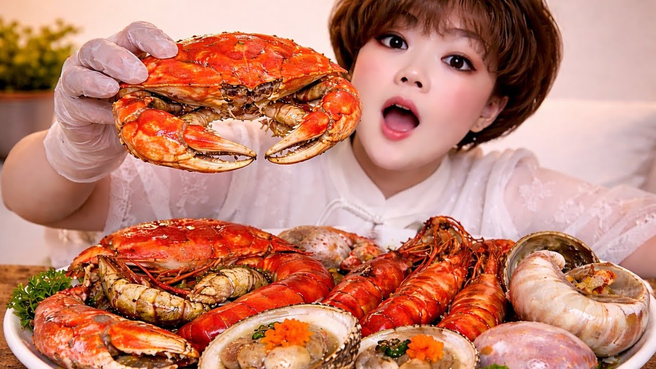 royal seefood thaalee | Kekda, Giant Red Prawns, Lobster aur Sea Snail Luxury Feast