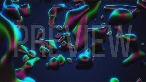 Iridescent Rotating 3D Liquid Blobs on Dark Blue Backdrop (seamlessly looping animated background)