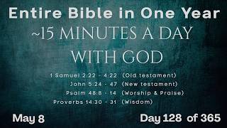 May 8 - Entire Bible in One Year (~15 min/day audio) | Bible Global 365