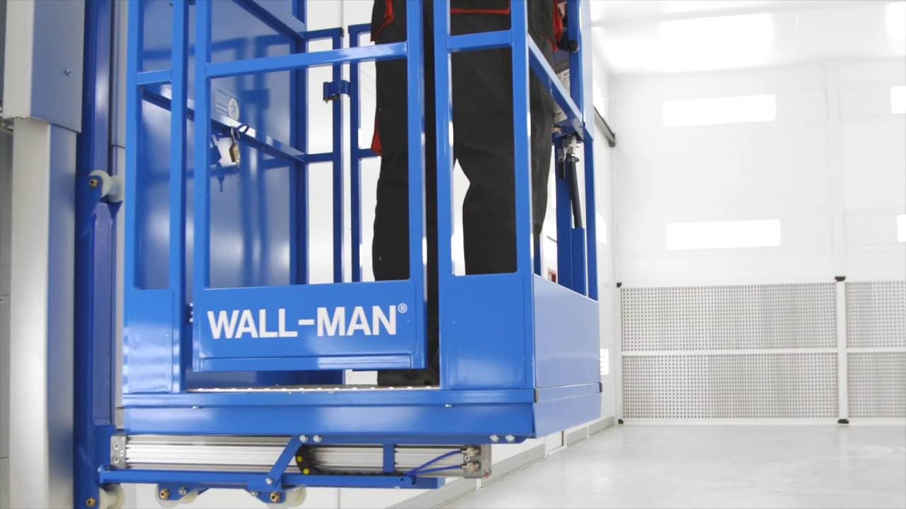 WallMan a pneumatic man lift from Reglo for spray booth or