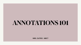 Annotations 101