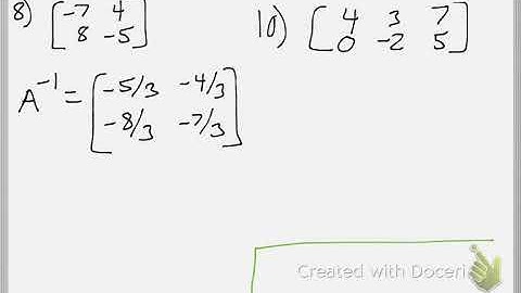 Math 111 : 10.5 #8, #10 (Precalculus Tutorial : Inverse Matrices)