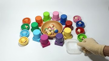 Color Sorting Reverse Video | Wooden Balls #asmr #satifying #color #reverse #sorting #woodenballs