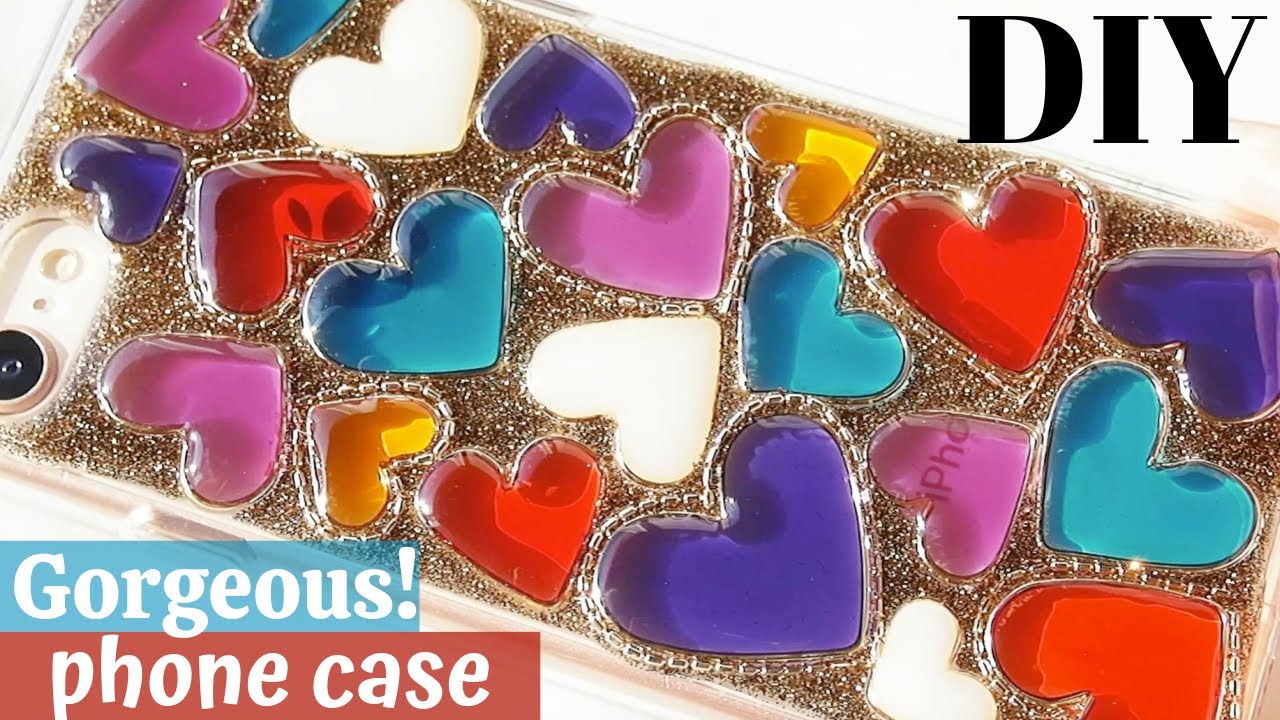 Eng Uvレジン 誰でも作りやすい ハートのスマホケース Easy To Make Make A Gorgeous Smartphone Case Youtube