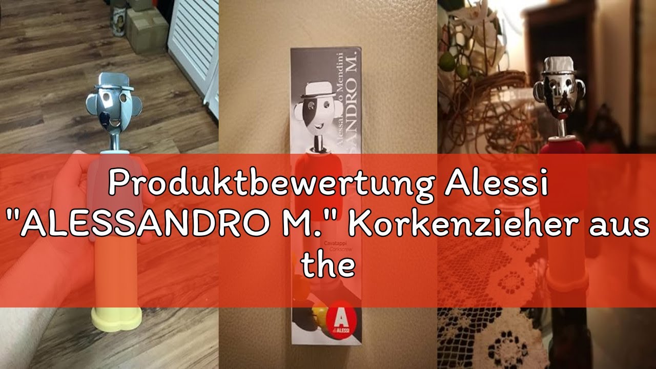 Produktbewertung Alessi "ALESSANDRO M." Korkenzieher aus thermoplastischem Harz, rot und weiß und ve