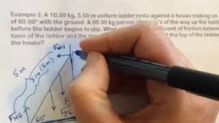 Physics 12  Torque Ladder Example  ***