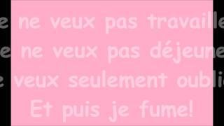Video thumbnail of "Pink Martini - Je ne veux pas travailler (lyrics)"