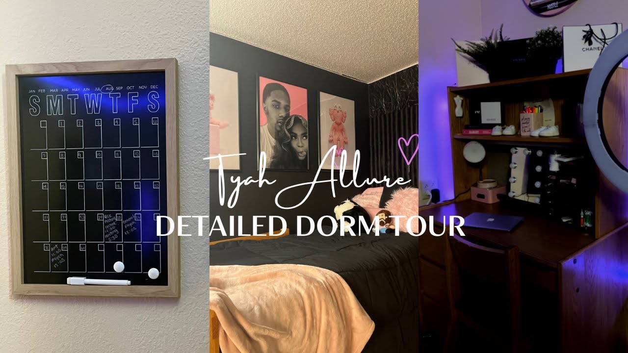 COLLEGE DORM TOUR | AMAZON! | pink and black theme!