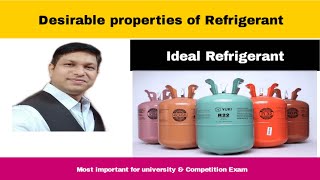 Desirable properties of Refrigerant II ideal Refrigerant II RAC II Hindi