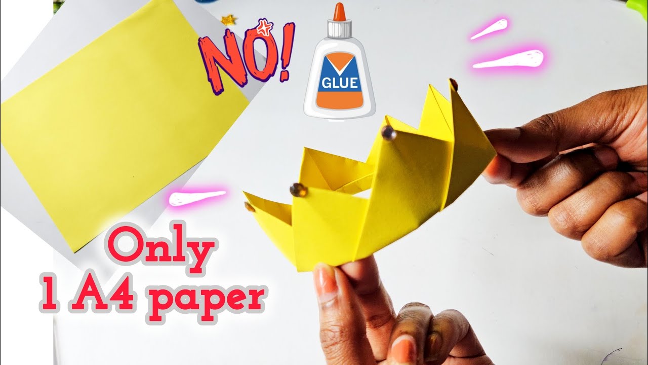 How to Make a Paper Crown with One A4Paper - No Glue easy 